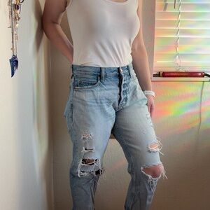 Distressed Light Blue Jeans